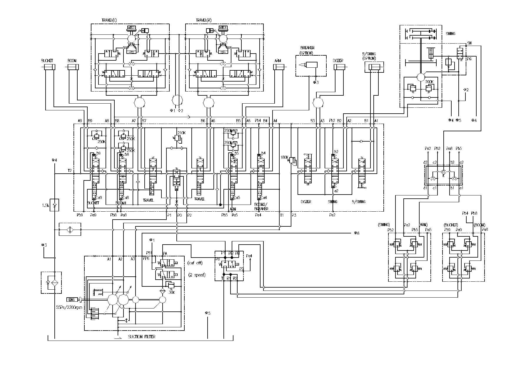 S015 HYDRAULIC CIRCUIT DIAGRAM Schematic Daewoo Doosan (2)
